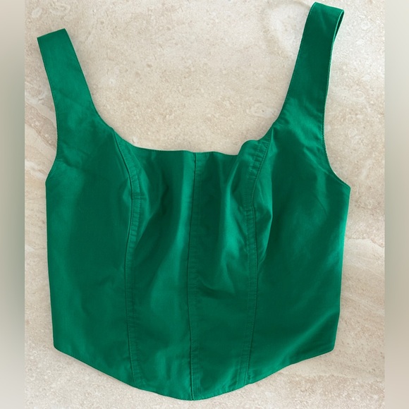Abercrombie & Fitch Tops - Abercrombie & Fitch Poplin Green Crop Top